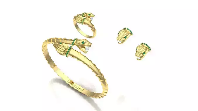 snake jewelry set 3D print model