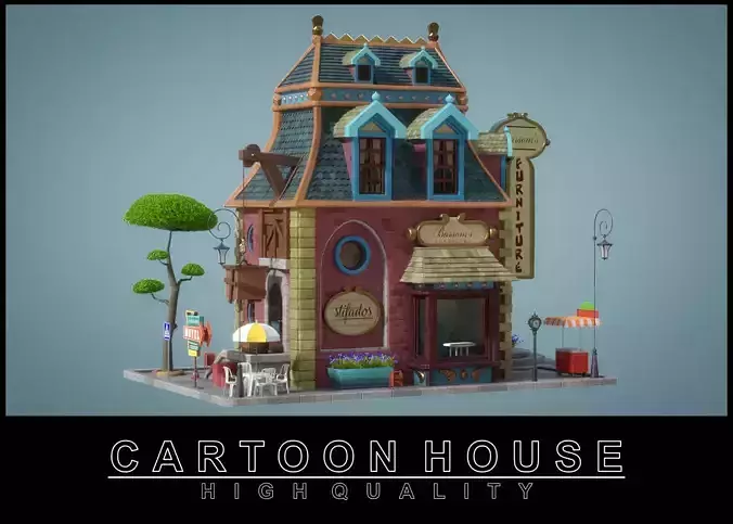 Cartoon House 04 3D model