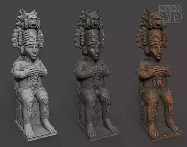 Mayan Inca Aztec Statue 220822 Low-poly 3D model