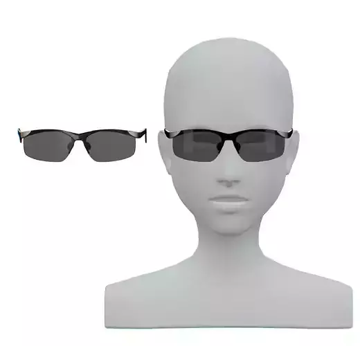 Cartoon High Poly Subdivision Glasses Black