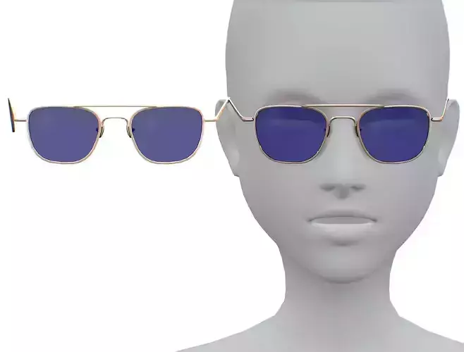 Cartoon High Poly Subdivision Aviator Sunglasses