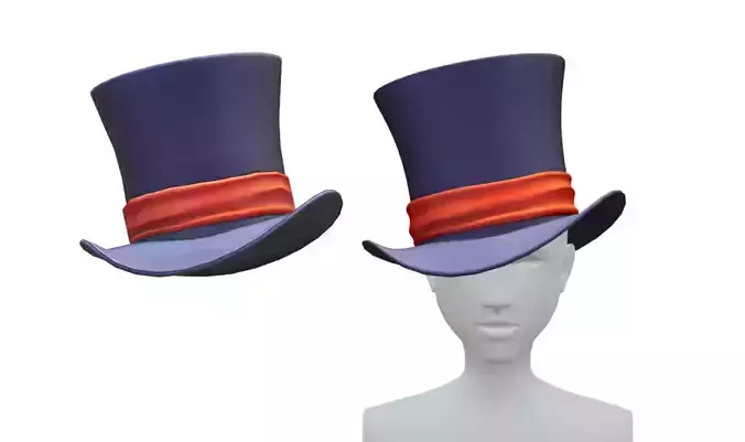 Cartoon High Poly Subdivision Cilinder Hat