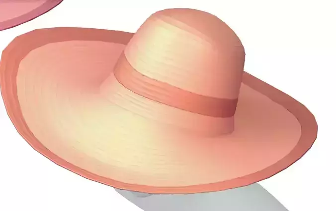 Cartoon High Poly Subdivision Panama Hat Head Wear Headwear