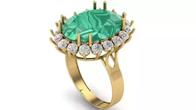 Oval diamond ring for women