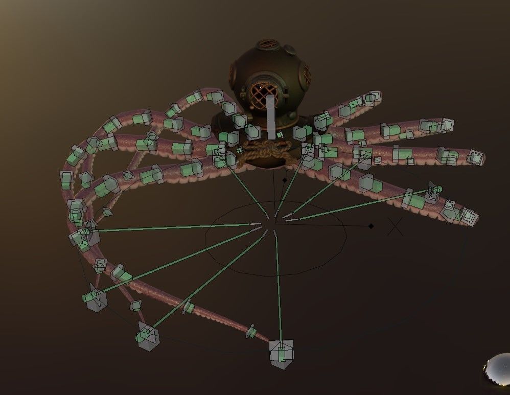 Rigged Octopus Diver 3D model_22