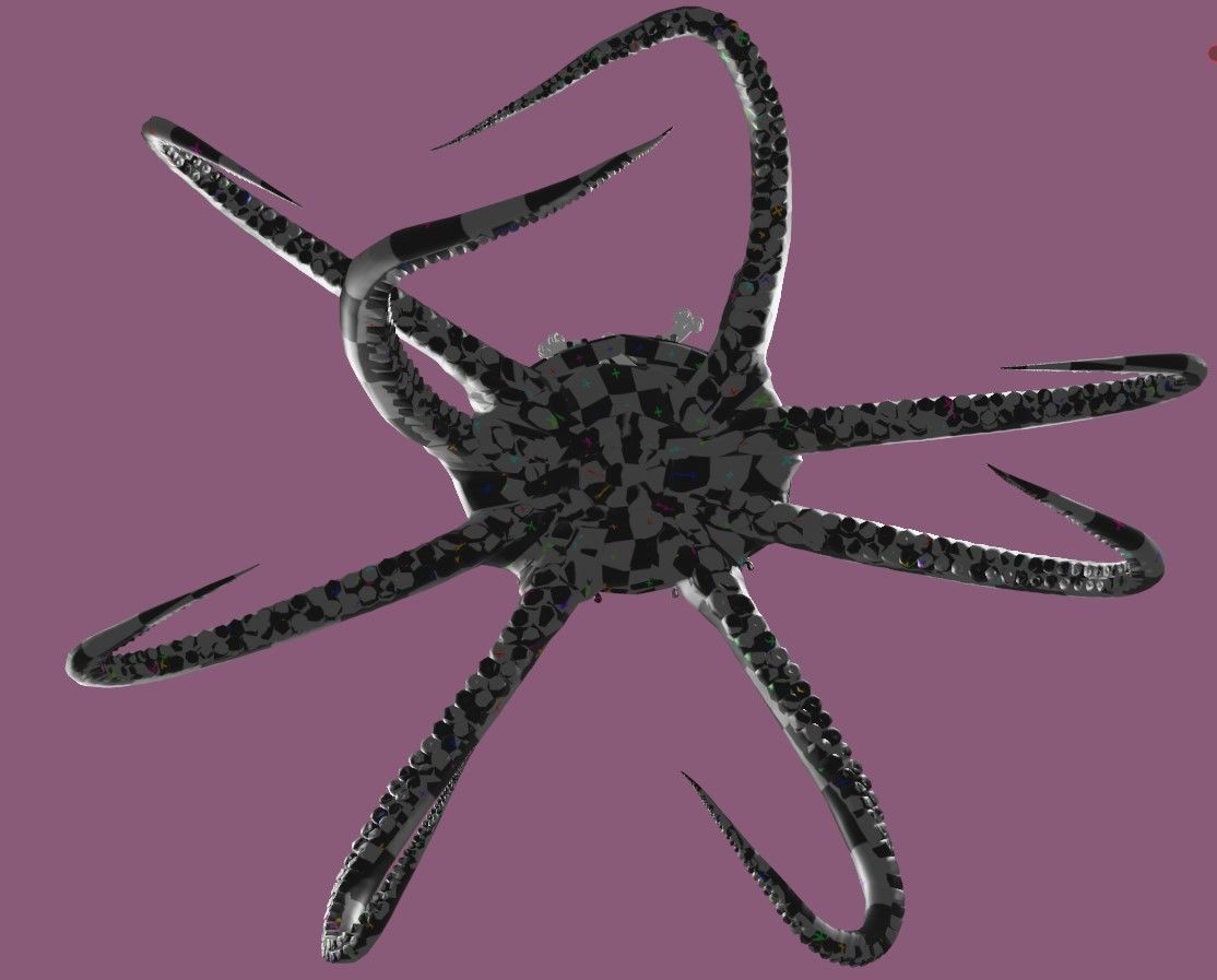 Rigged Octopus Diver 3D model_10