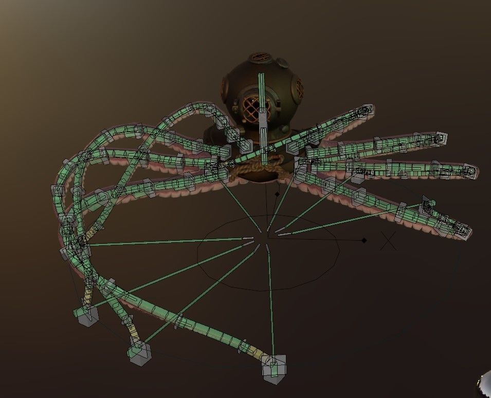 Rigged Octopus Diver 3D model_23