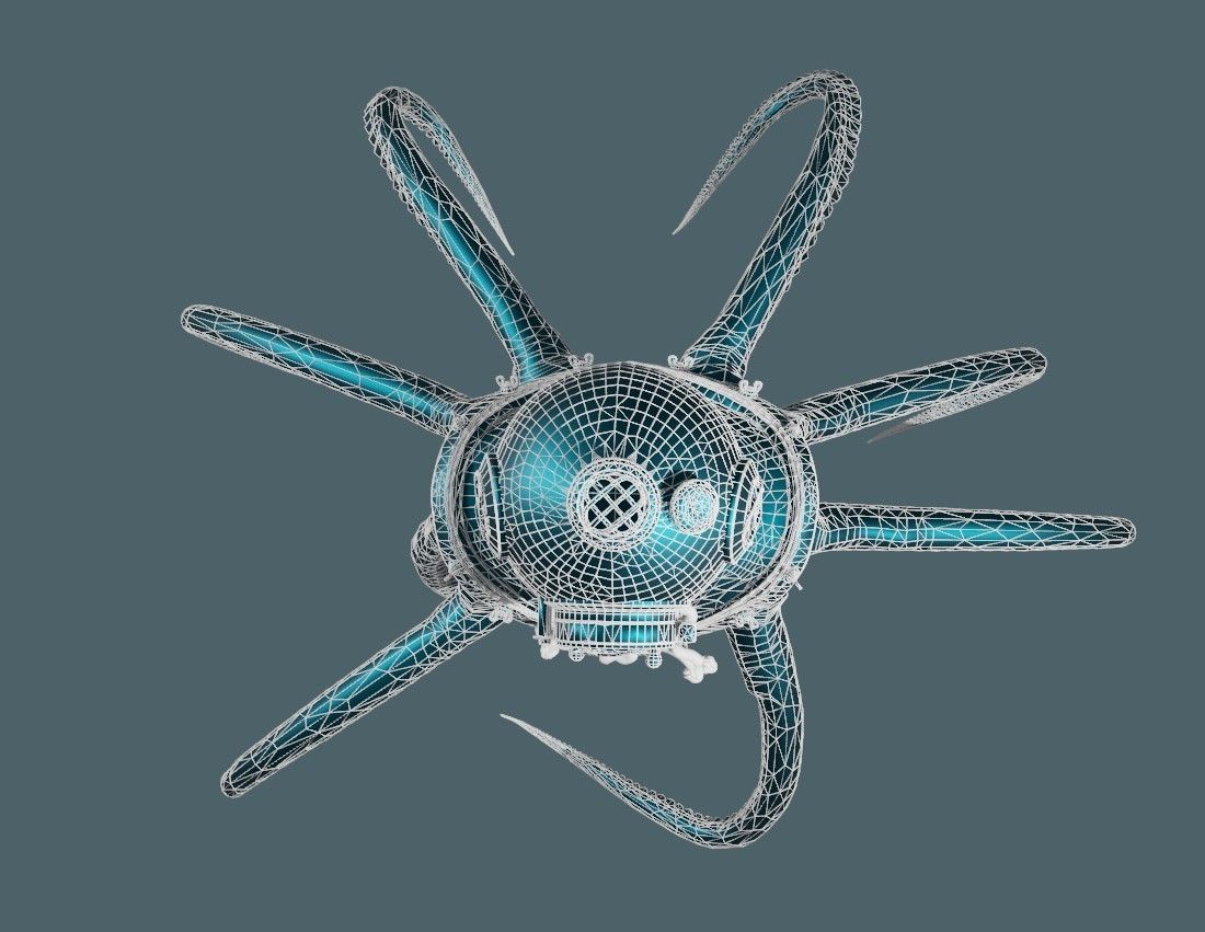 Rigged Octopus Diver 3D model_17