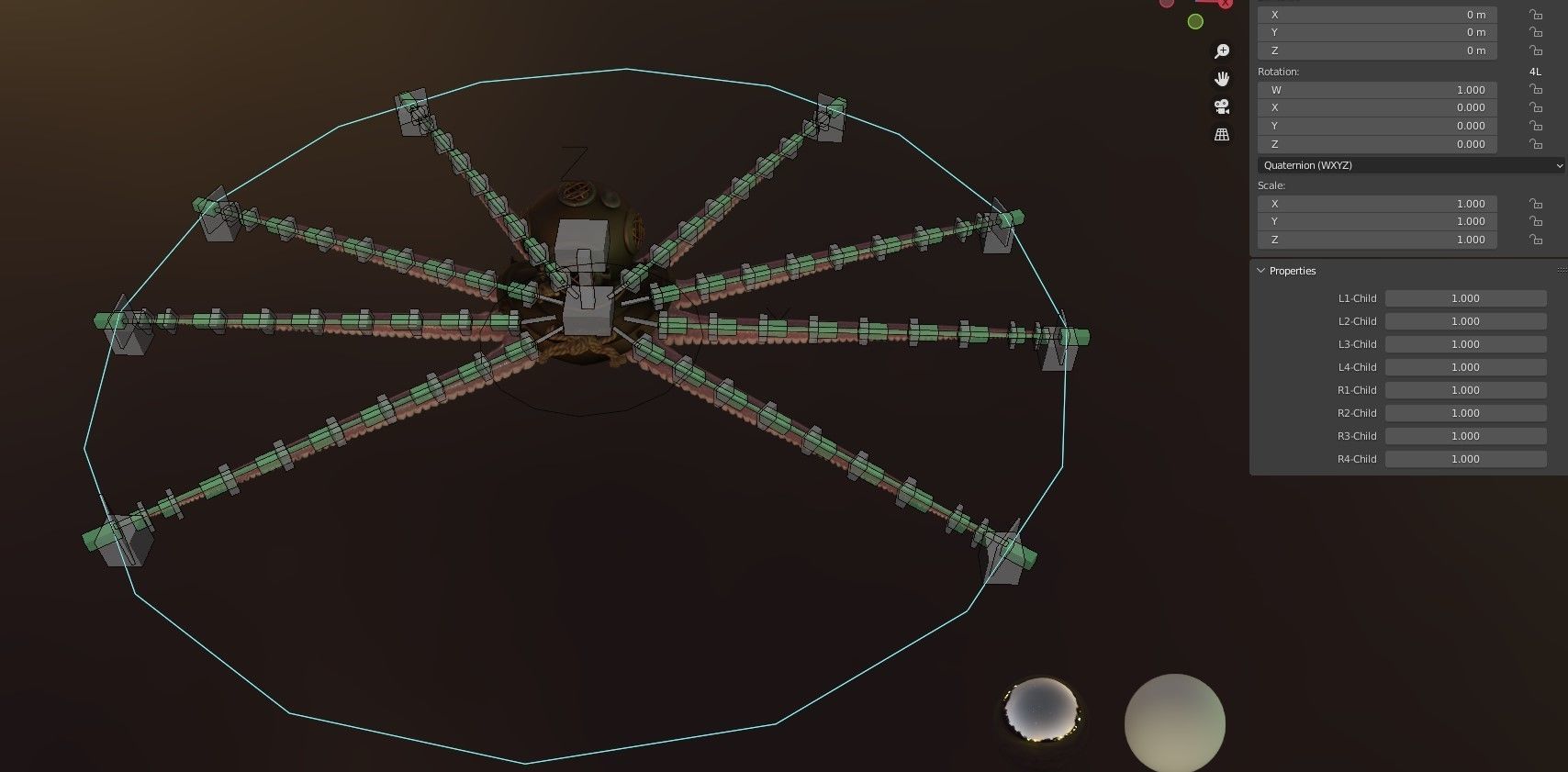 Rigged Octopus Diver 3D model_21