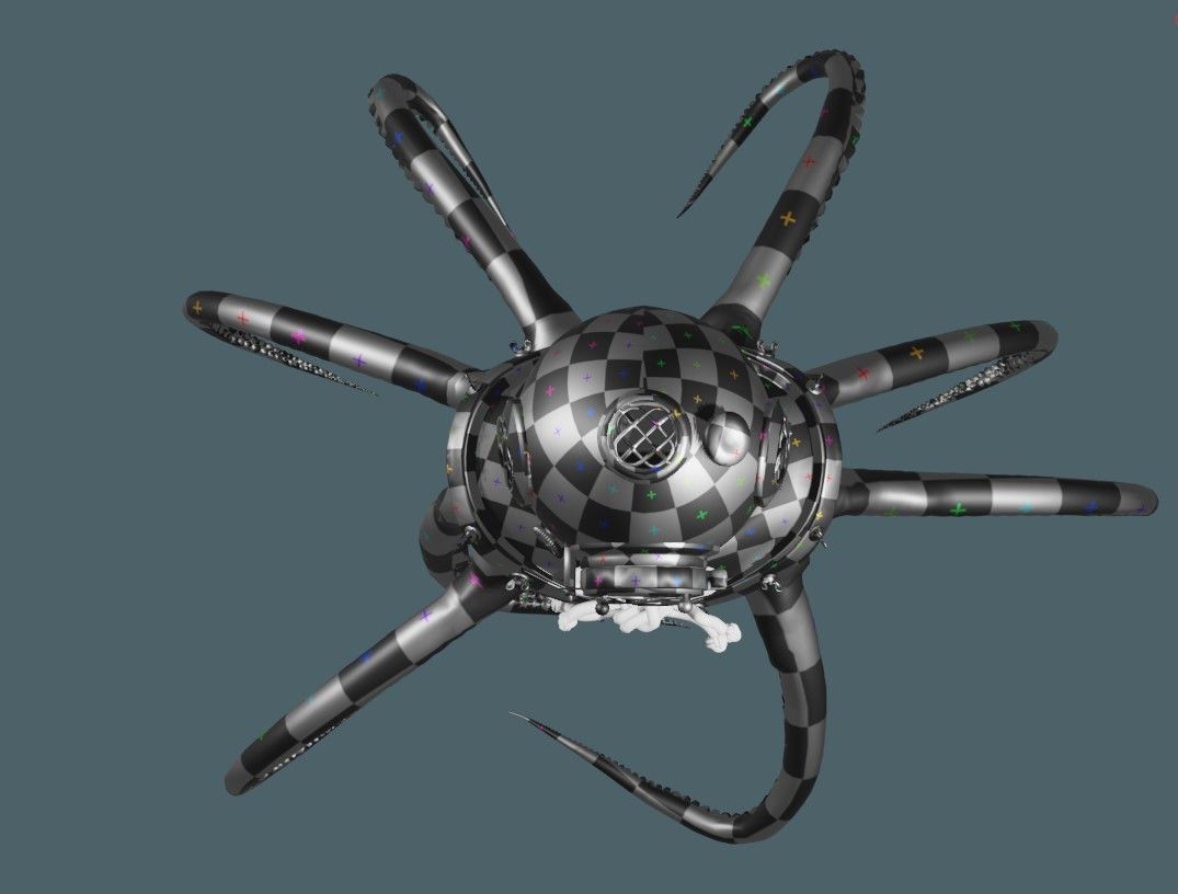 Rigged Octopus Diver 3D model_13