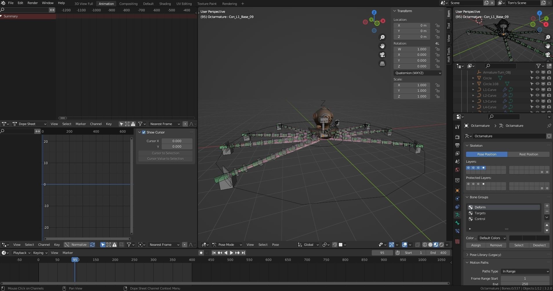 Rigged Octopus Diver 3D model_38