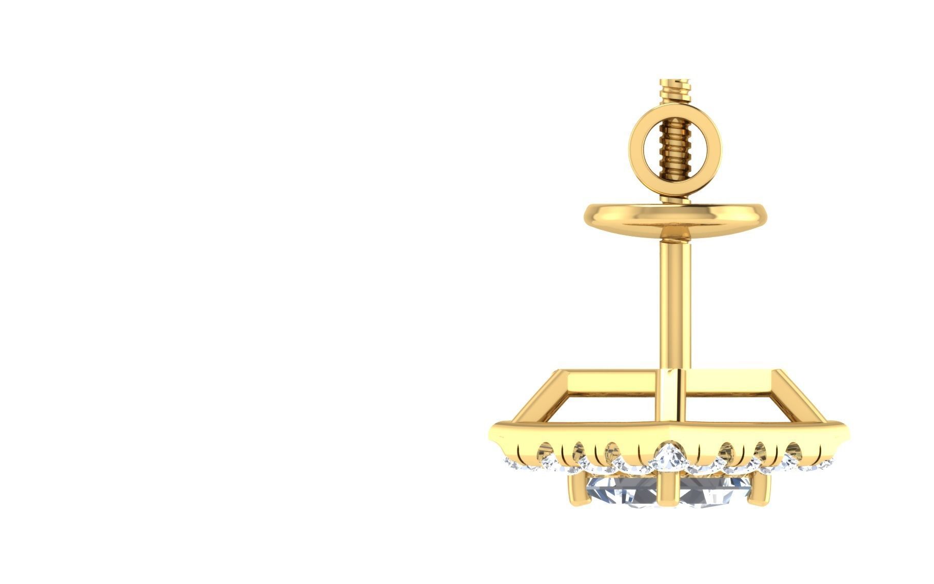 Women Earring Pendant Set 3dm STL OBJ FBX Render Details 3D print model_8