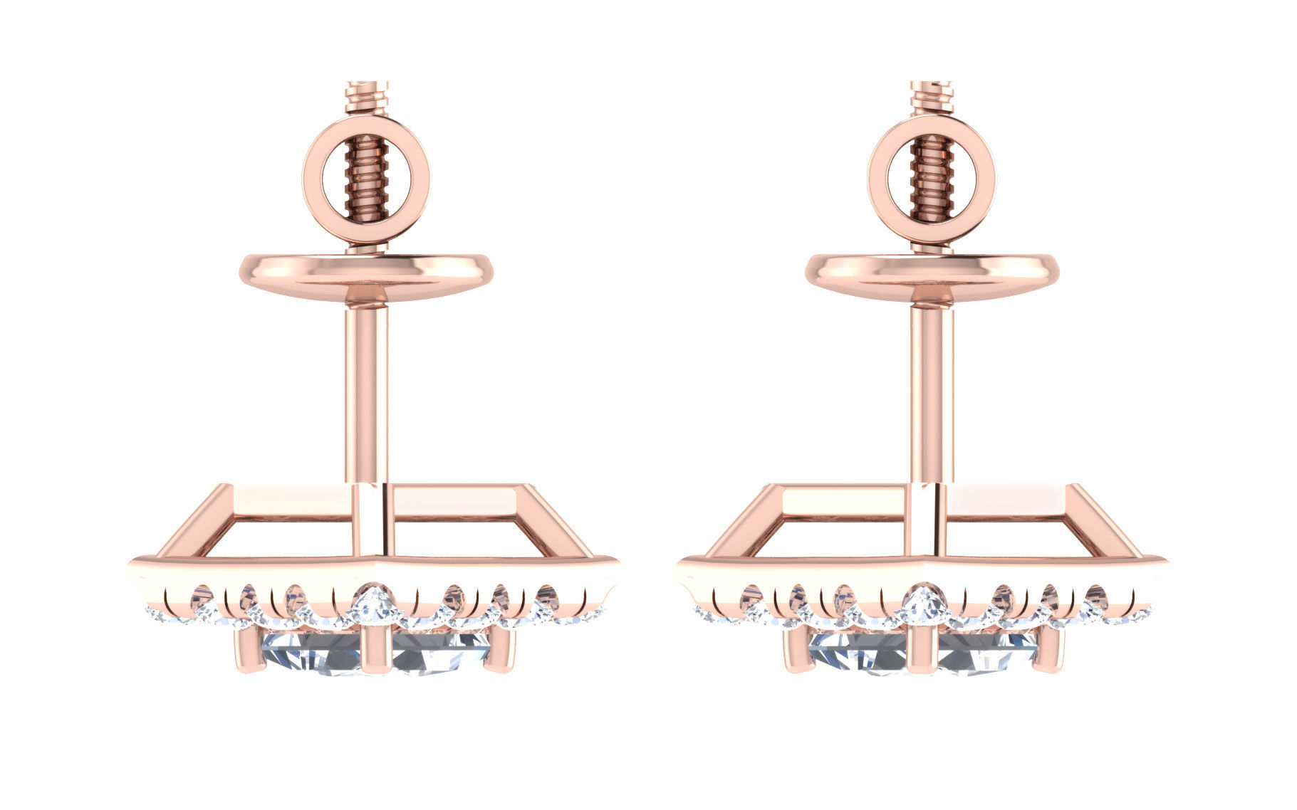 Women Earring Pendant Set 3dm STL OBJ FBX Render Details 3D print model_15