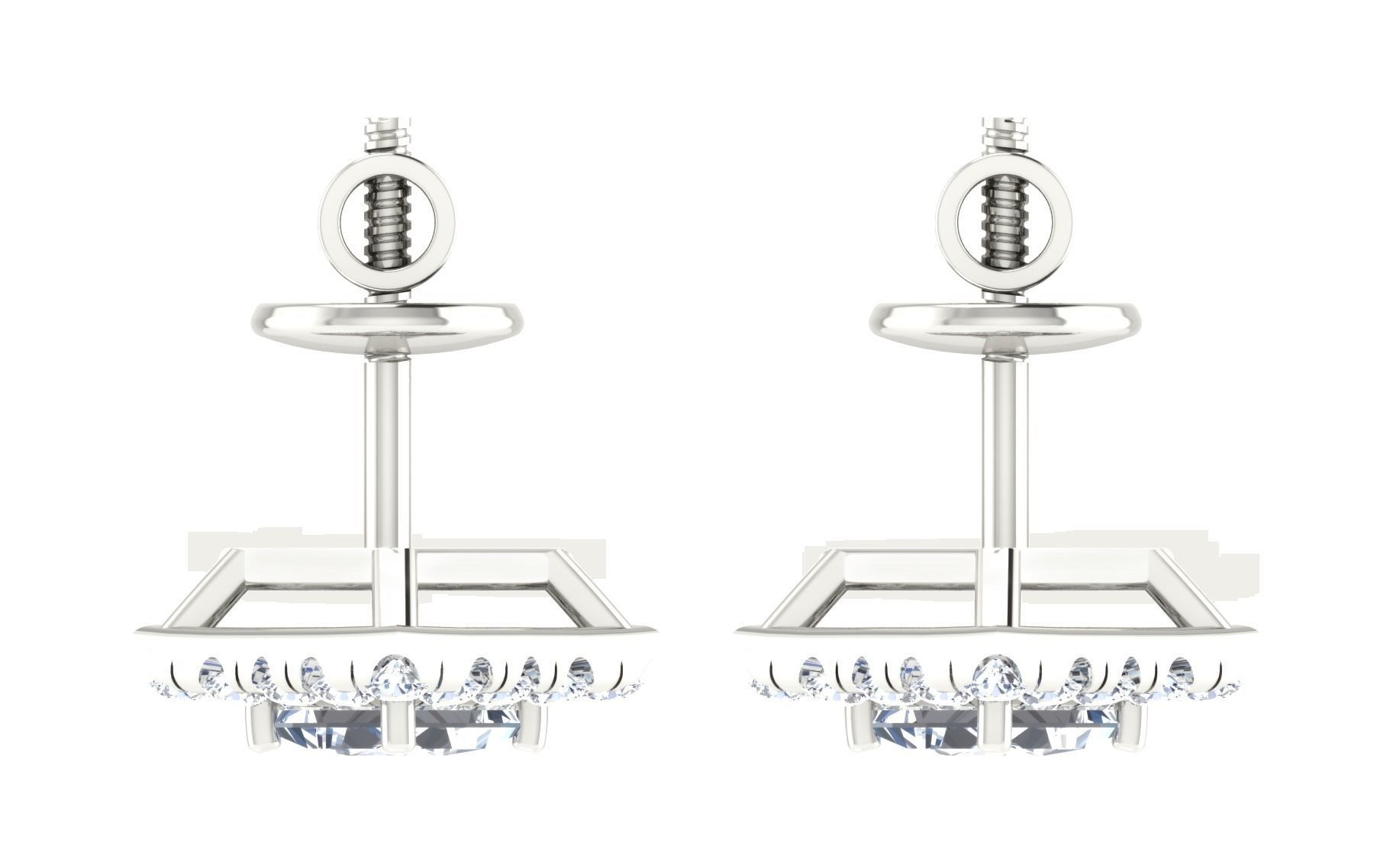 Women Earring Pendant Set 3dm STL OBJ FBX Render Details 3D print model_24