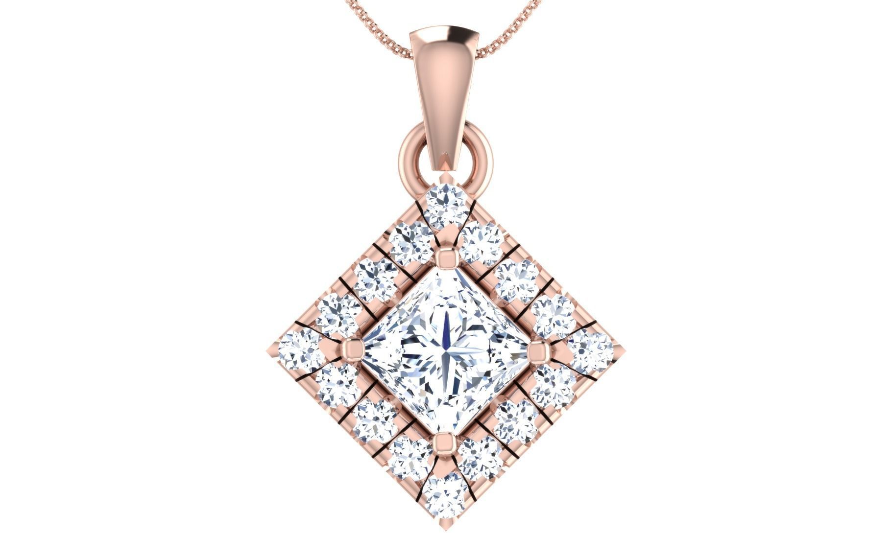 Women Earring Pendant Set 3dm STL OBJ FBX Render Details 3D print model_36