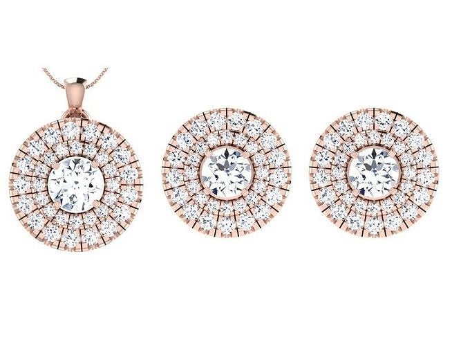 Women Earring Pendant Set 3dm STL OBJ FBX Render Details 3D print model