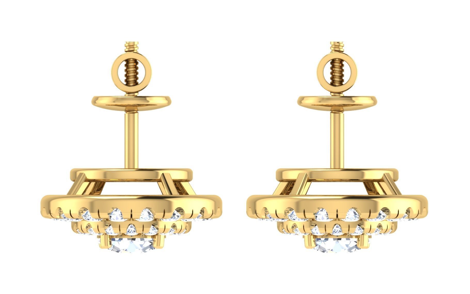 Women Earring Pendant Set 3dm STL OBJ FBX Render Details 3D print model_8