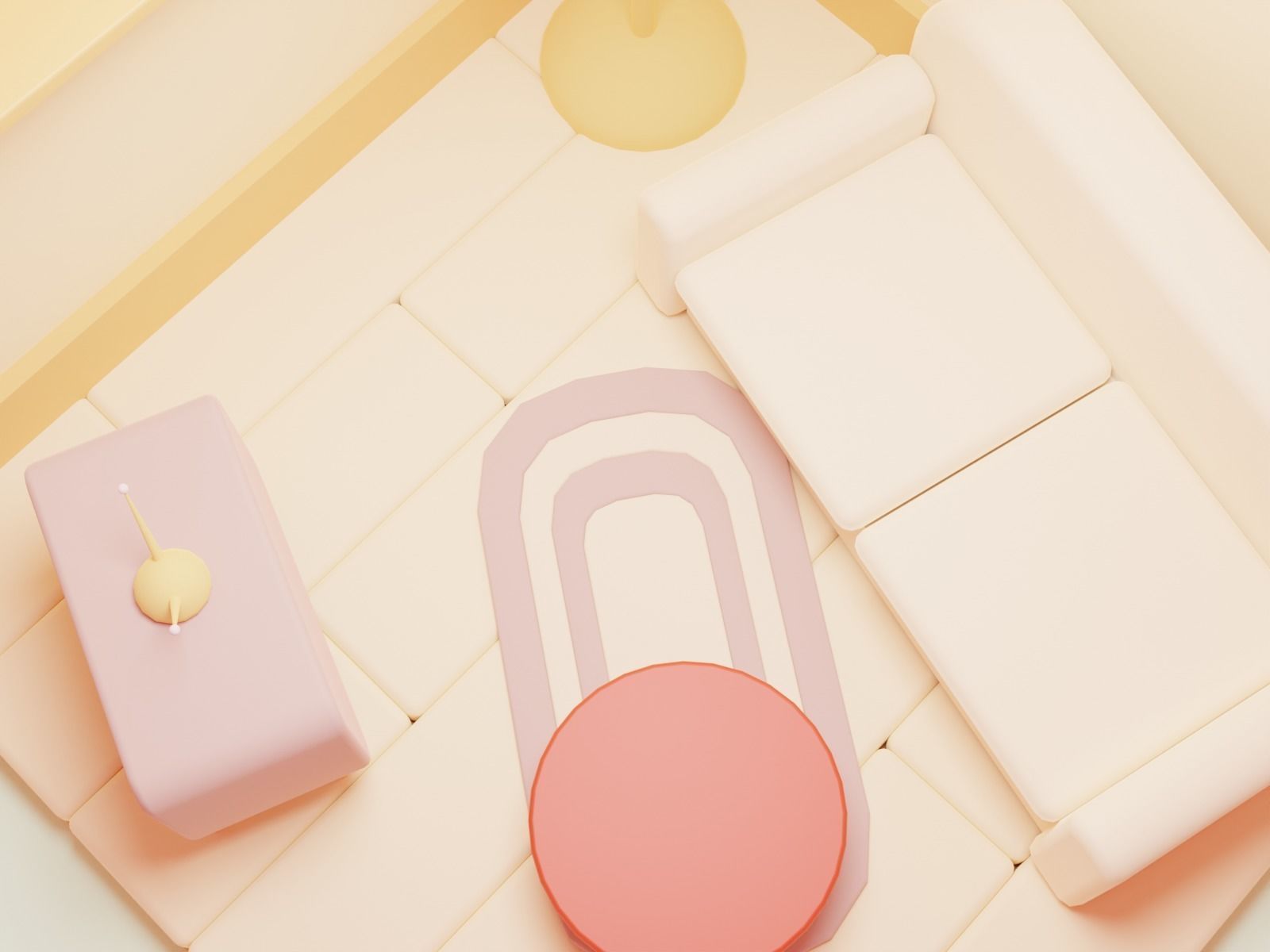 Stylized Cozy Living Room 3D model_2