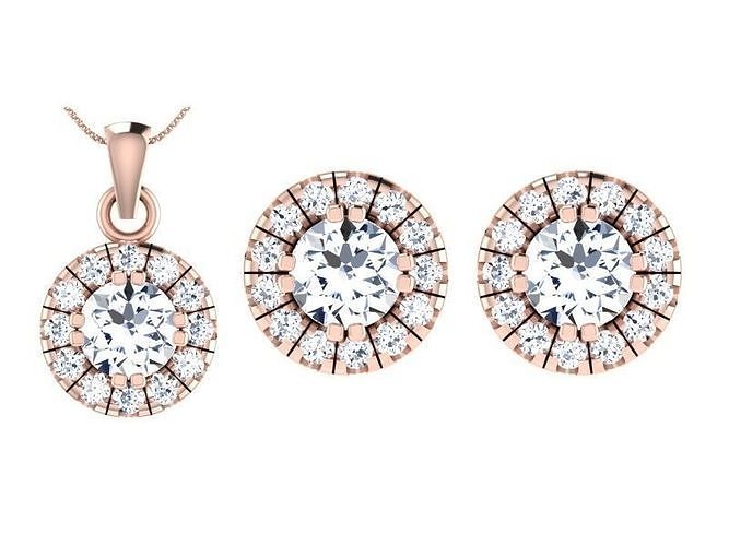 Women Earring Pendant Set 3dm STL OBJ FBX Render Details 3D print model