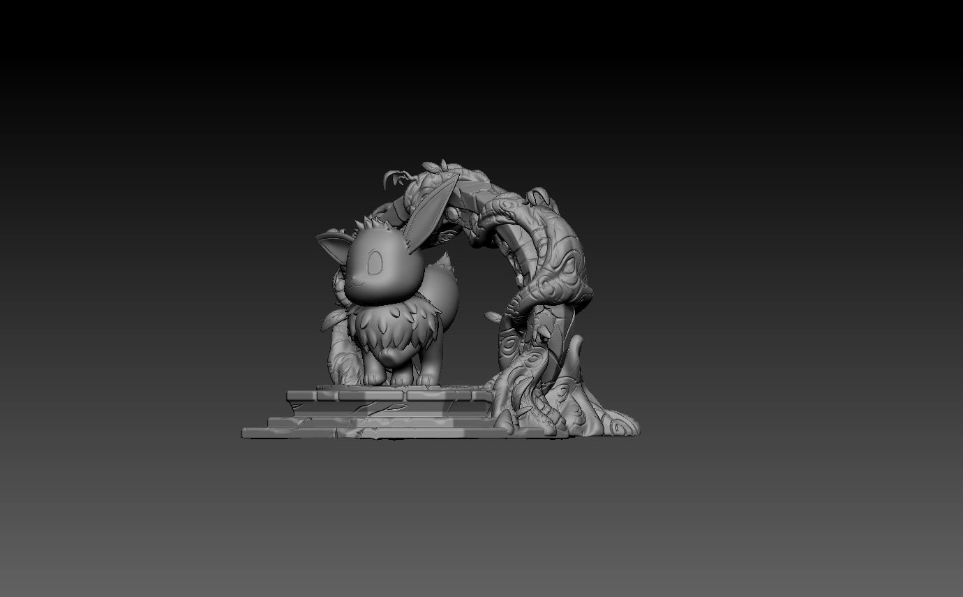 pokemon eevee diorama 3D print model_4