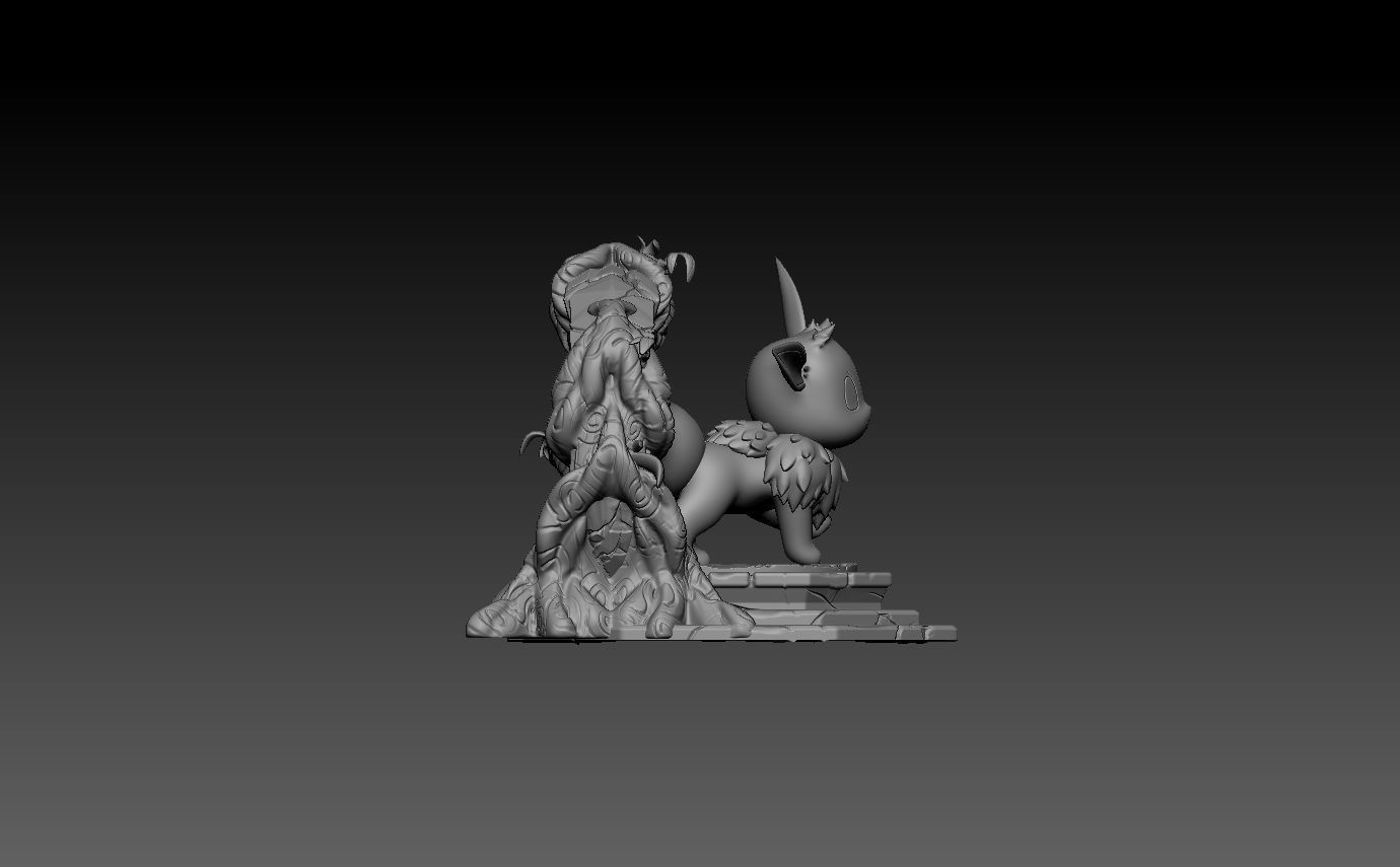 pokemon eevee diorama 3D print model_8