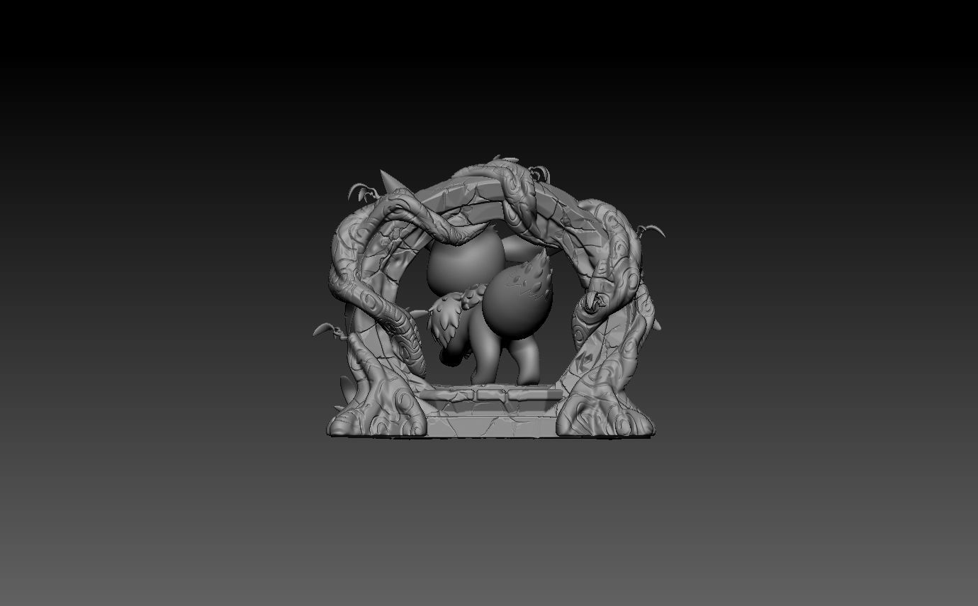 pokemon eevee diorama 3D print model_12