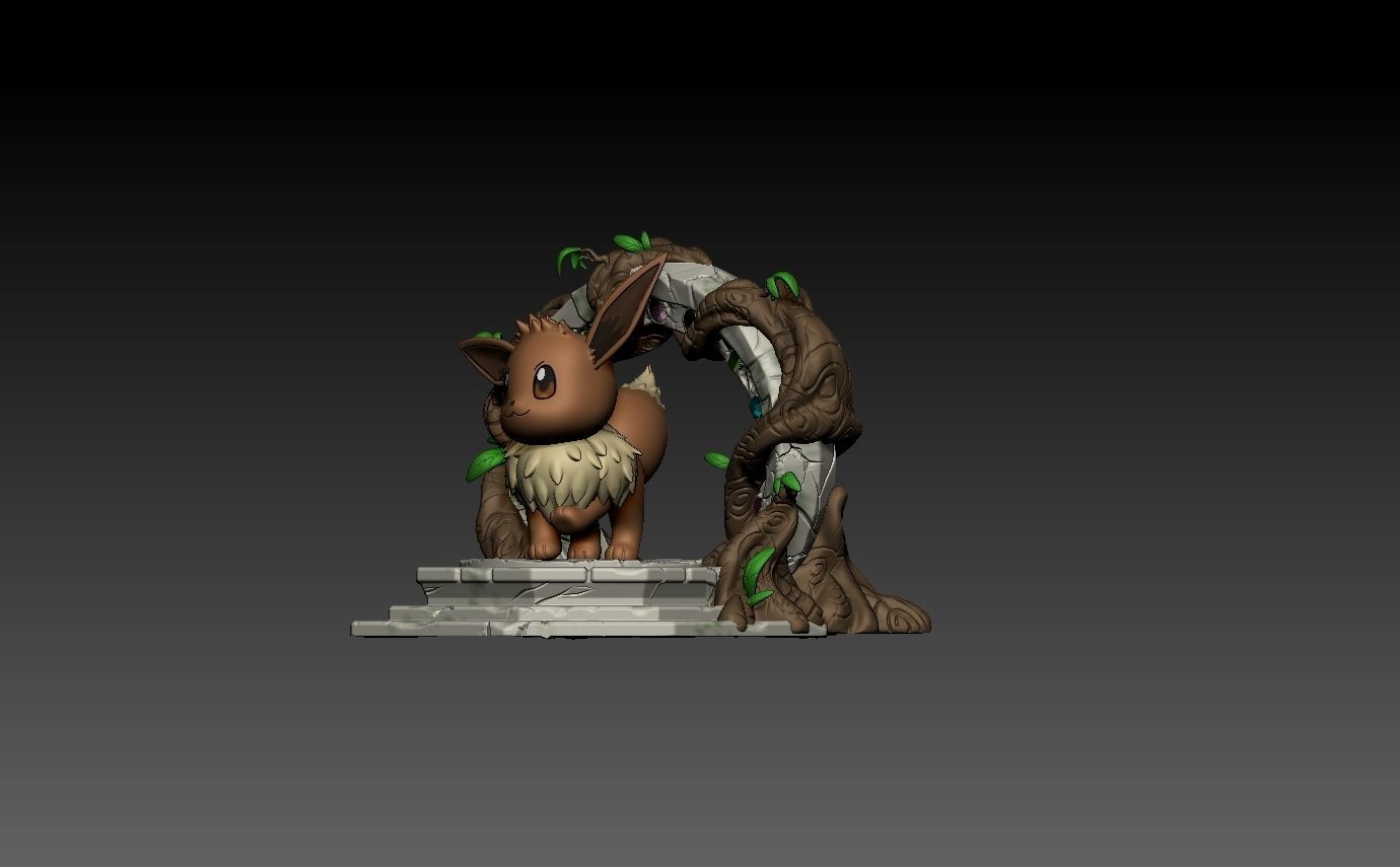 pokemon eevee diorama 3D print model_3