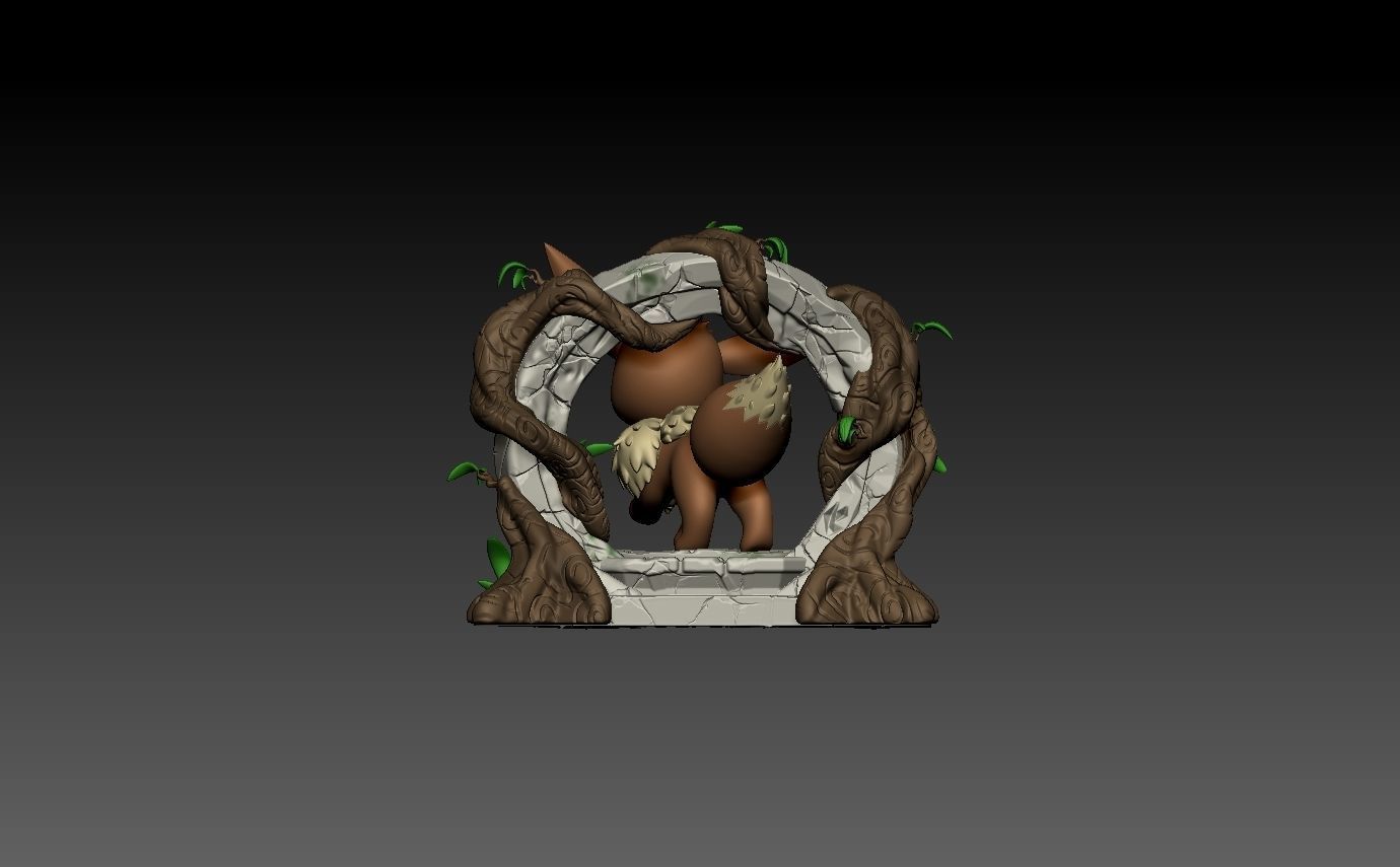 pokemon eevee diorama 3D print model_11