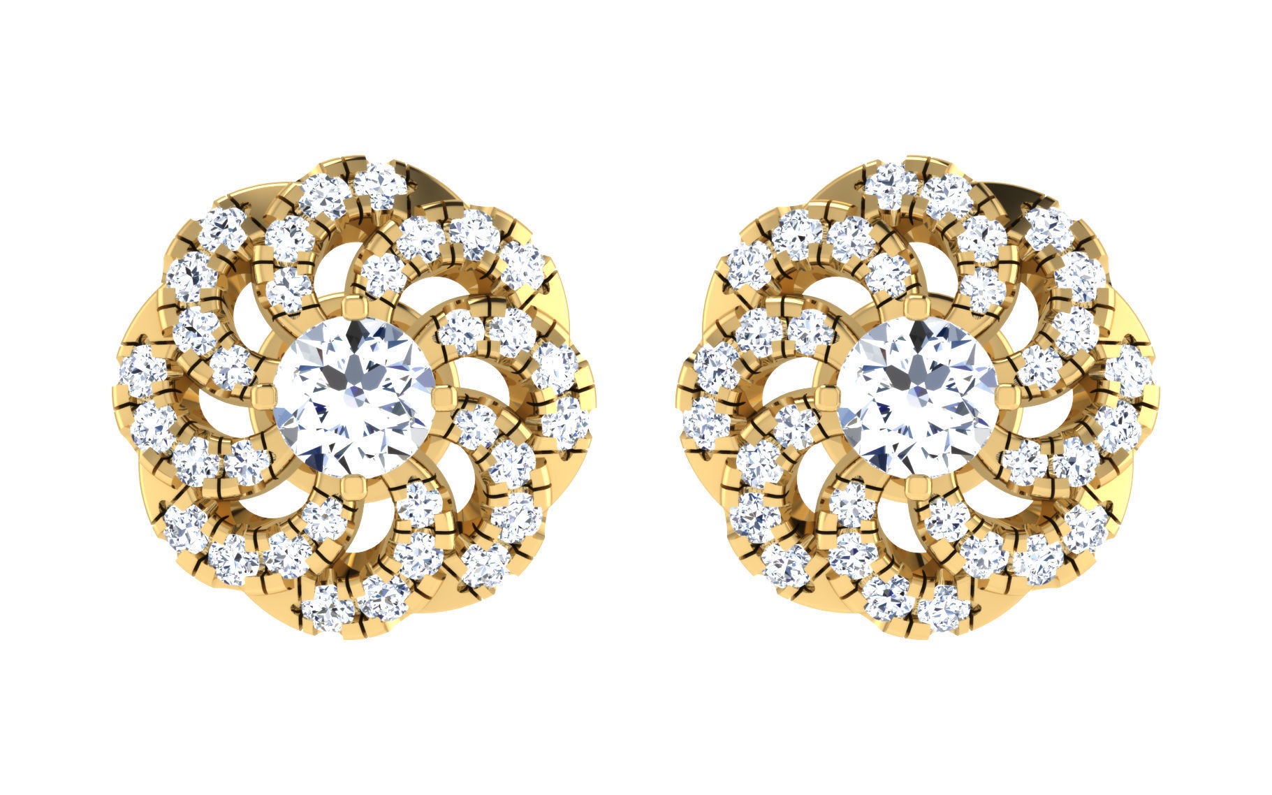 Women Earring Pendant Set 3dm STL OBJ FBX Render Details 3D print model_3