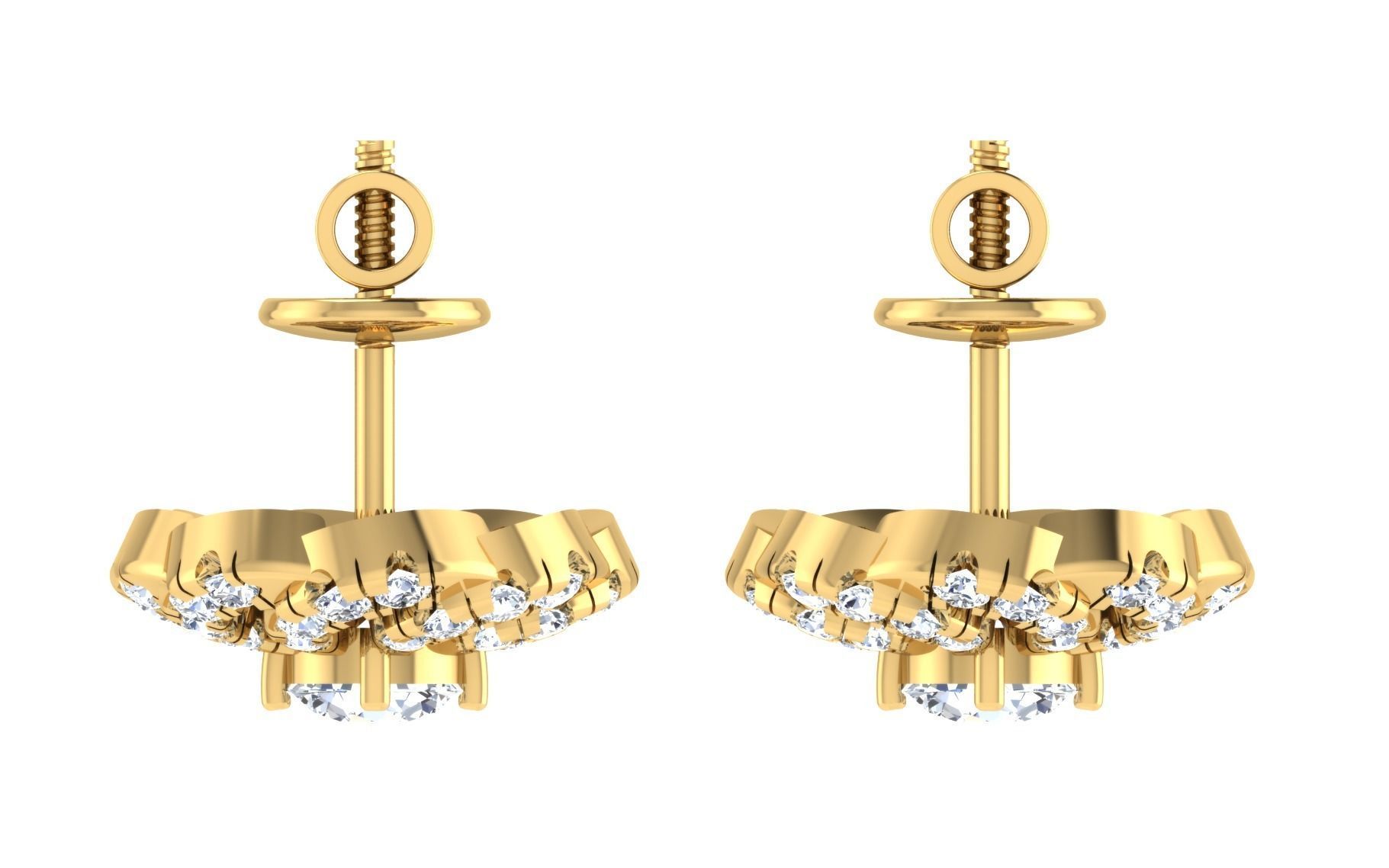 Women Earring Pendant Set 3dm STL OBJ FBX Render Details 3D print model_8