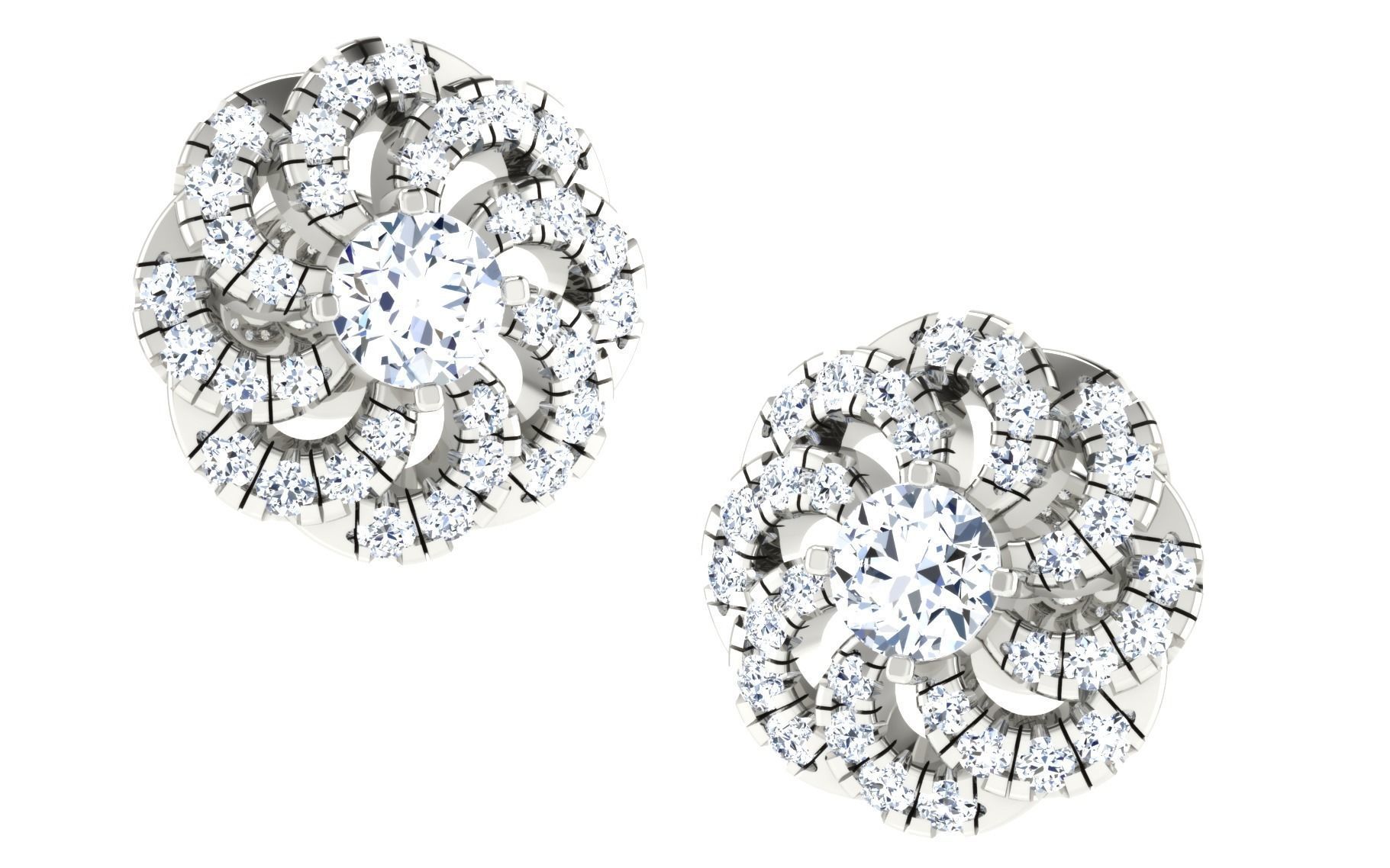 Women Earring Pendant Set 3dm STL OBJ FBX Render Details 3D print model_18