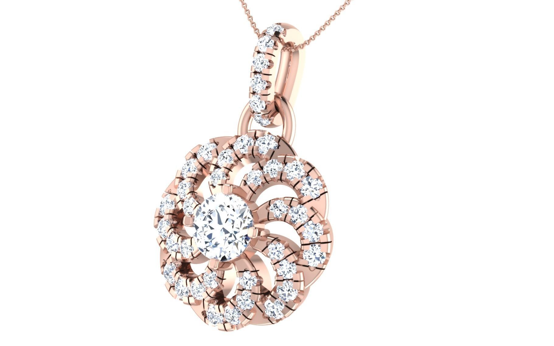 Women Earring Pendant Set 3dm STL OBJ FBX Render Details 3D print model_34