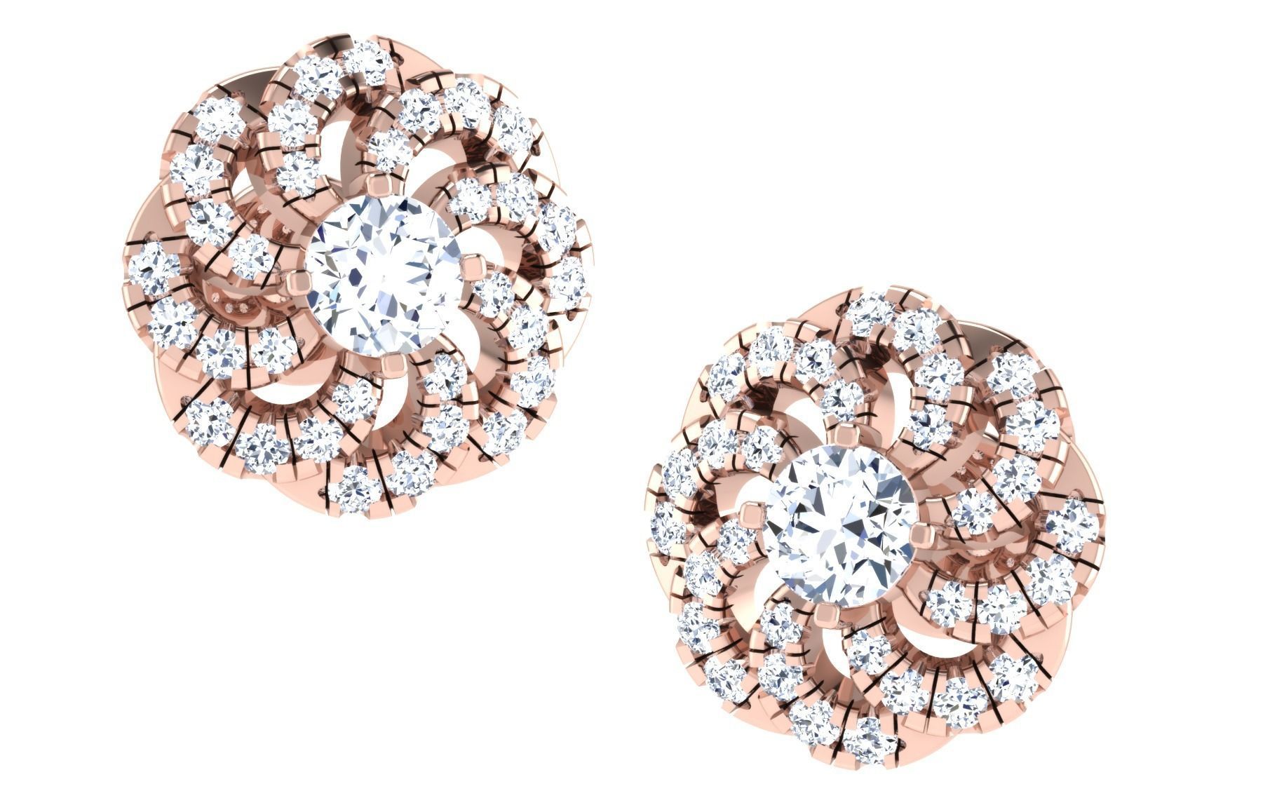 Women Earring Pendant Set 3dm STL OBJ FBX Render Details 3D print model_10