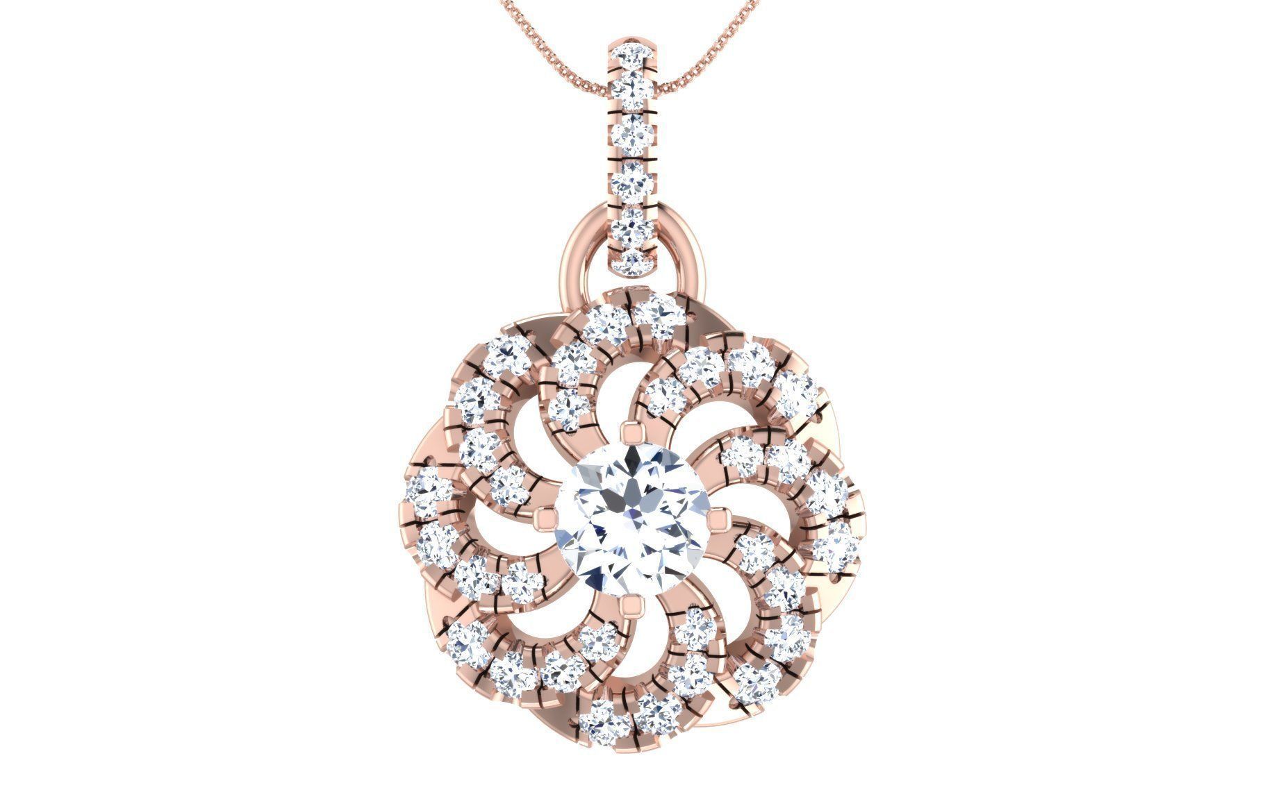 Women Earring Pendant Set 3dm STL OBJ FBX Render Details 3D print model_35