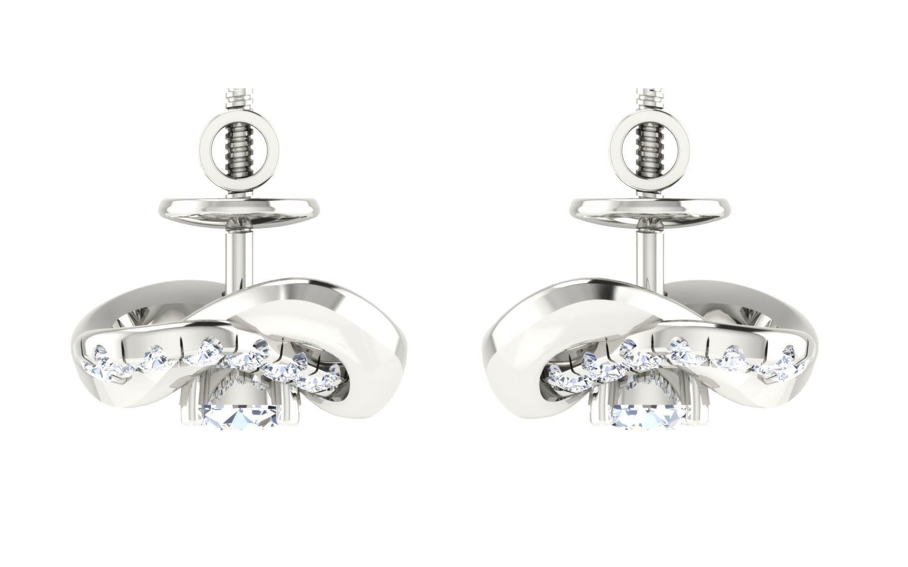 Women Earring Pendant Set 3dm STL OBJ FBX Render Details 3D print model_24