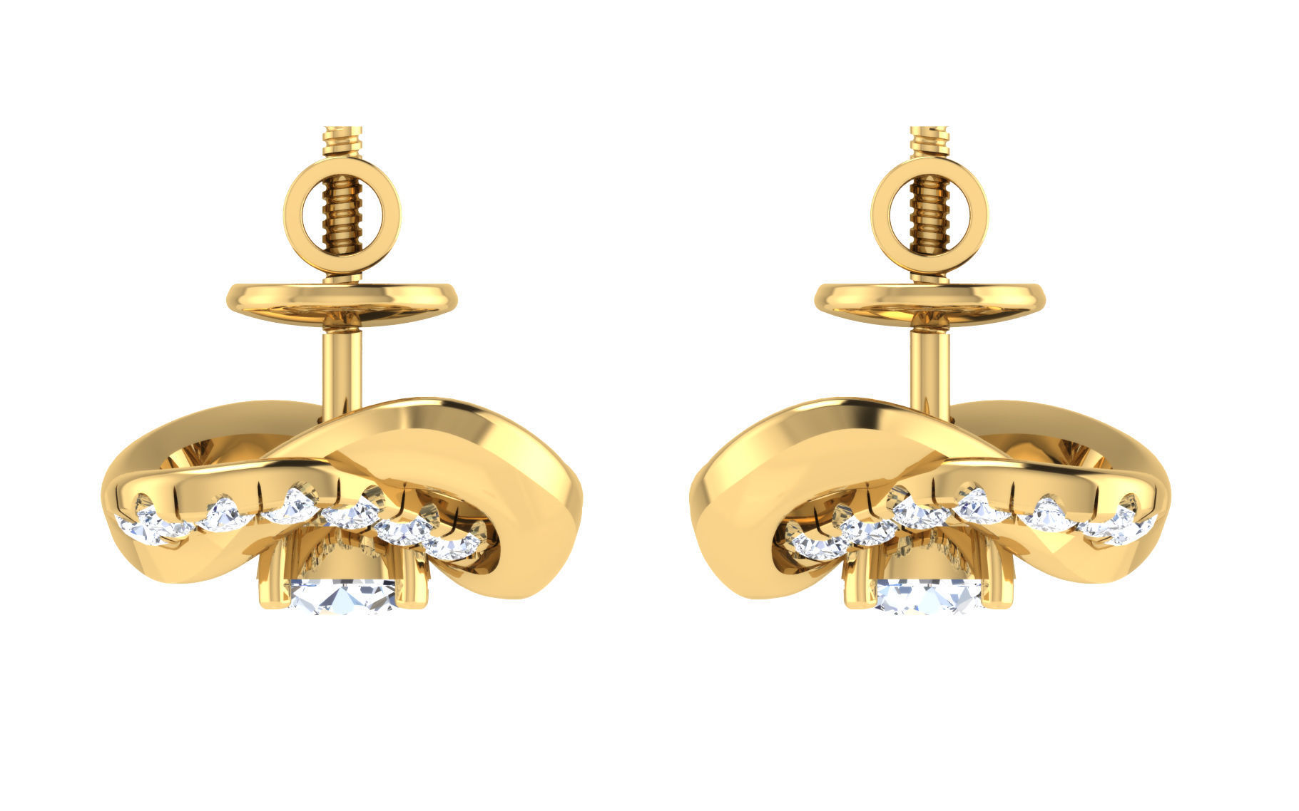 Women Earring Pendant Set 3dm STL OBJ FBX Render Details 3D print model_7