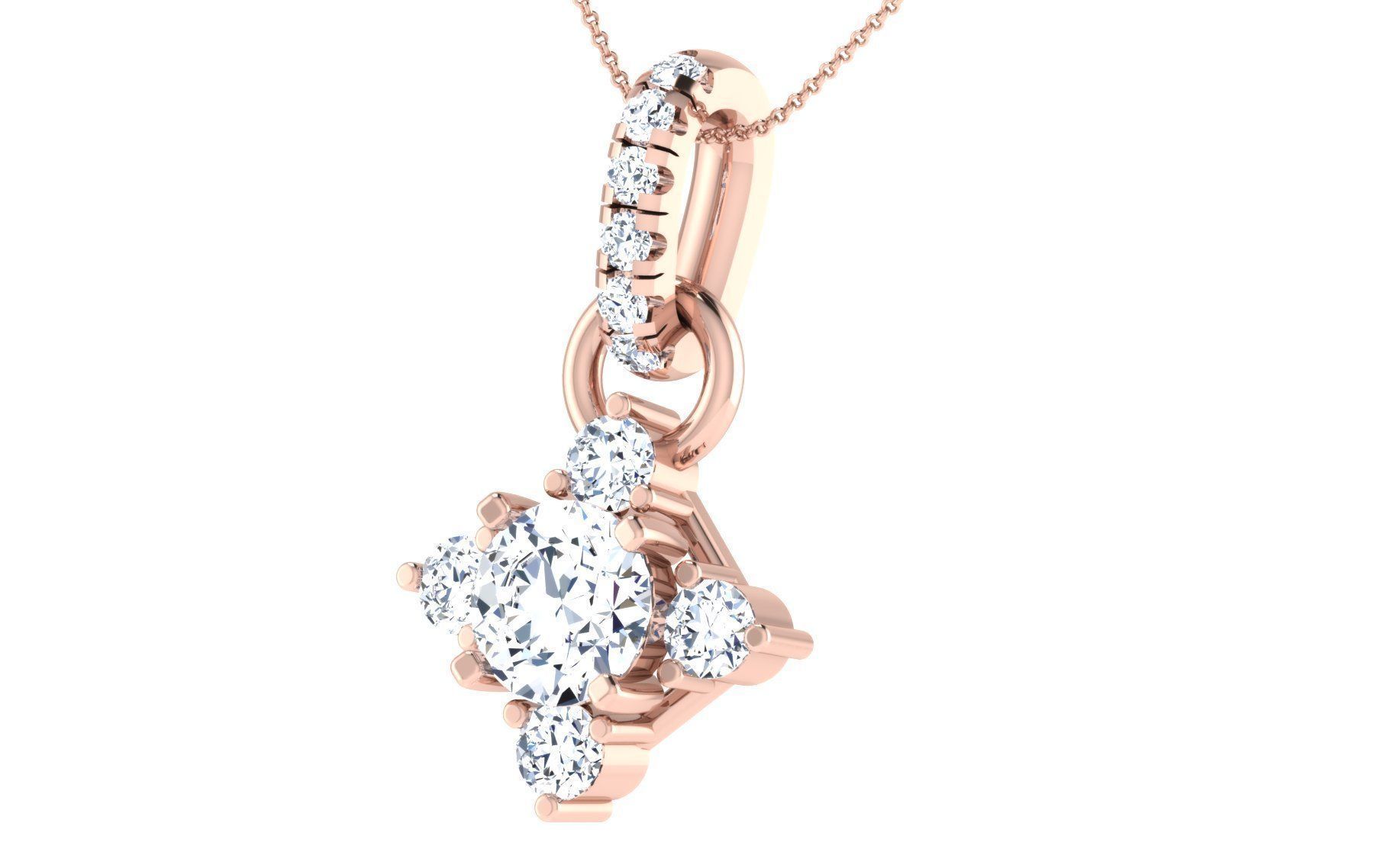 Women Earring Pendant Set 3dm STL OBJ FBX Render Details 3D print model_33