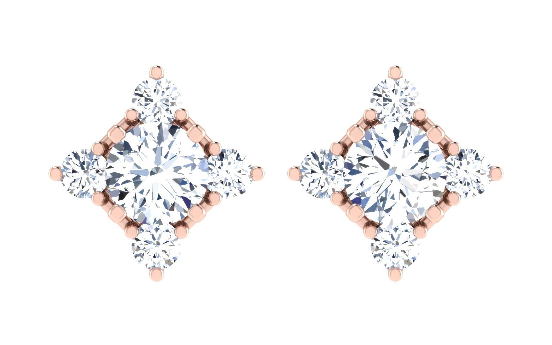 Women Earring Pendant Set 3dm STL OBJ FBX Render Details 3D print model_12