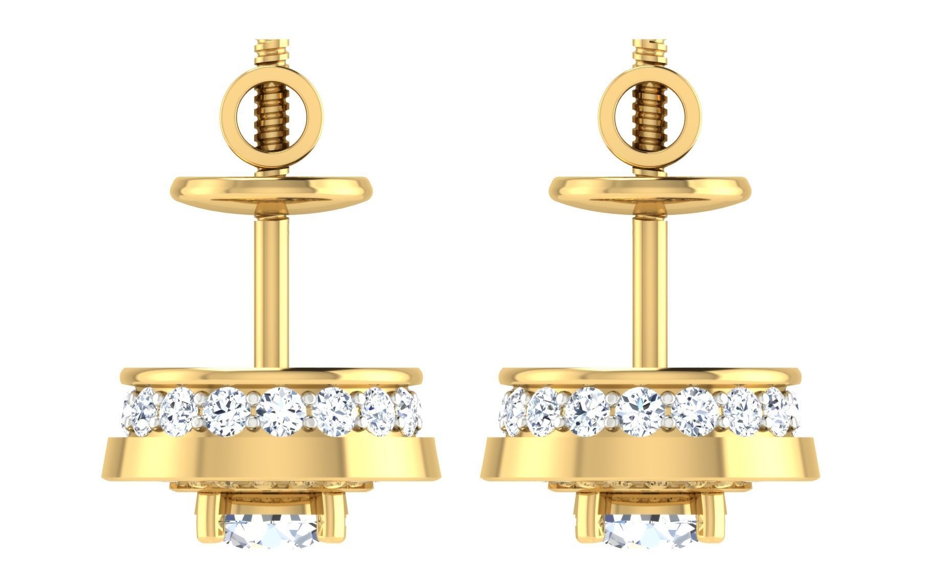 Women Earring Pendant Set 3dm STL OBJ FBX Render Details 3D print model_8