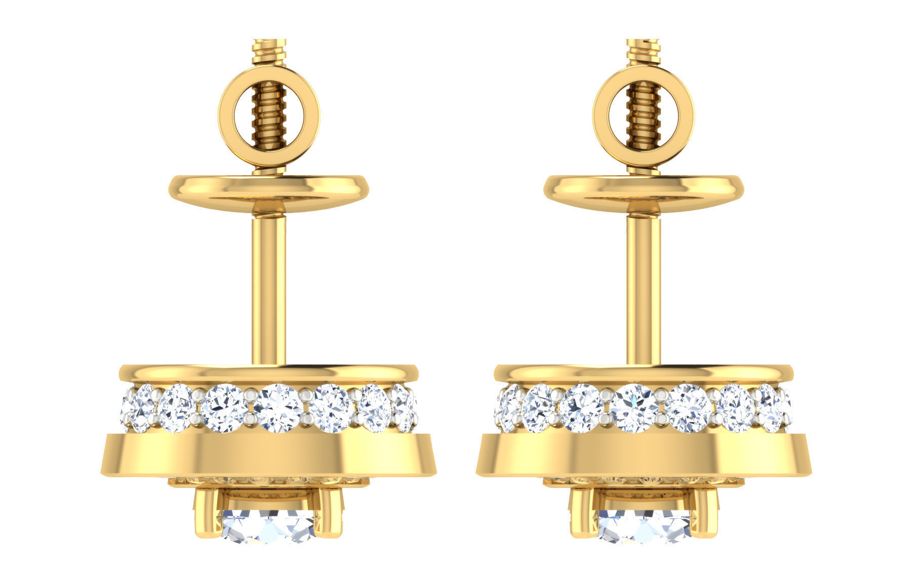 Women Earring Pendant Set 3dm STL OBJ FBX Render Details 3D print model_7