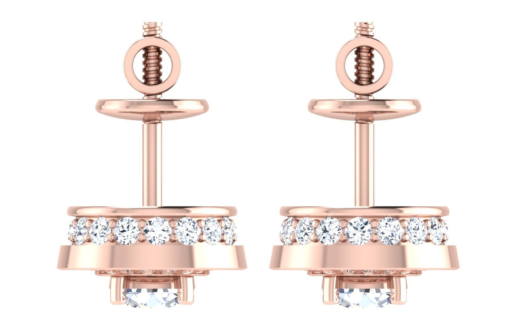 Women Earring Pendant Set 3dm STL OBJ FBX Render Details 3D print model_16