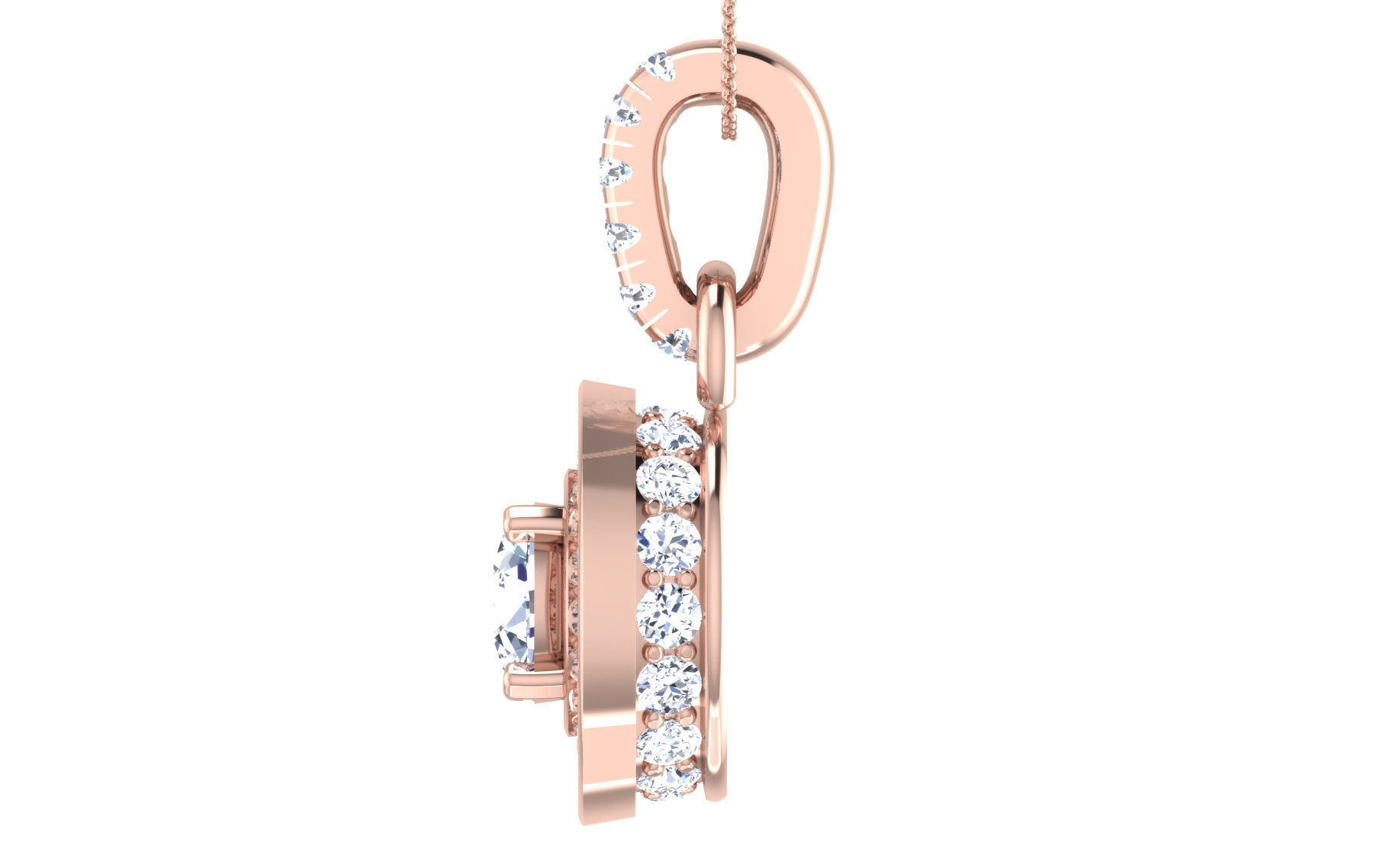 Women Earring Pendant Set 3dm STL OBJ FBX Render Details 3D print model_37