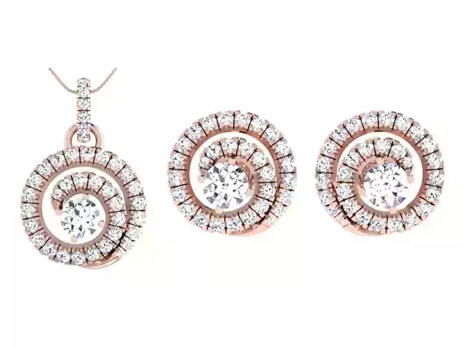 Women Earring Pendant Set 3dm STL OBJ FBX Render Details