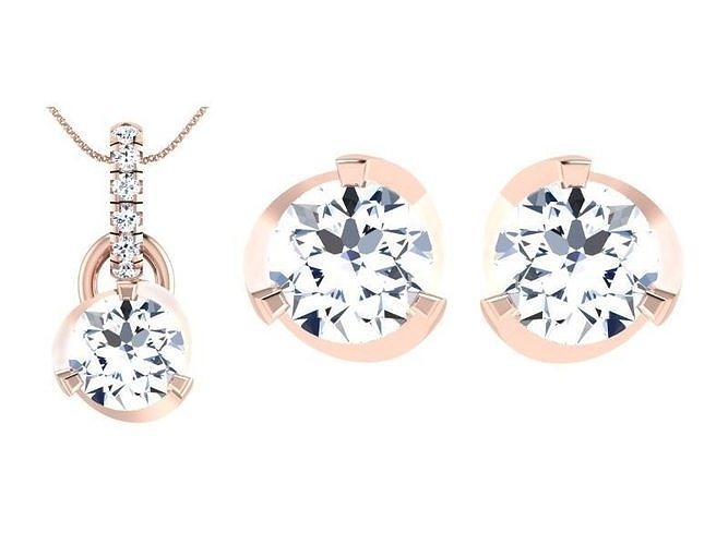Women Earring Pendant Set 3dm STL OBJ FBX Render Details 3D print model