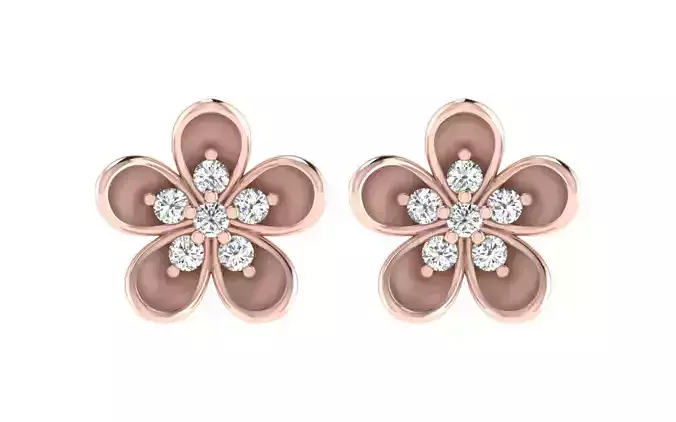 Women Solitaire Earring 3dm STL OBJ FBX Render Details