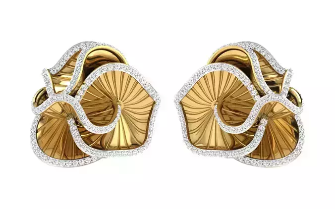 Solitaire Women Stud Earring 3dm STL OBJ FBX Render Details