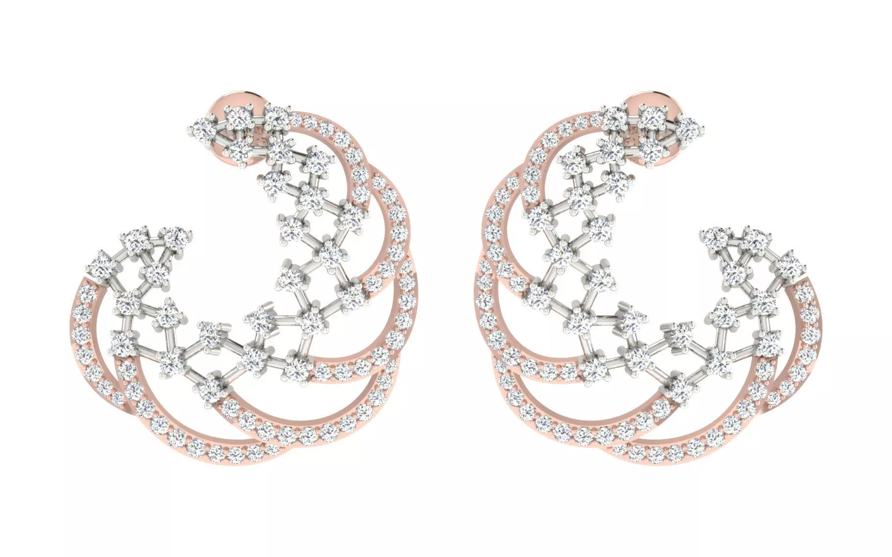Solitaire Women Drop Earring 3dm STL OBJ FBX Render Details 3D print model