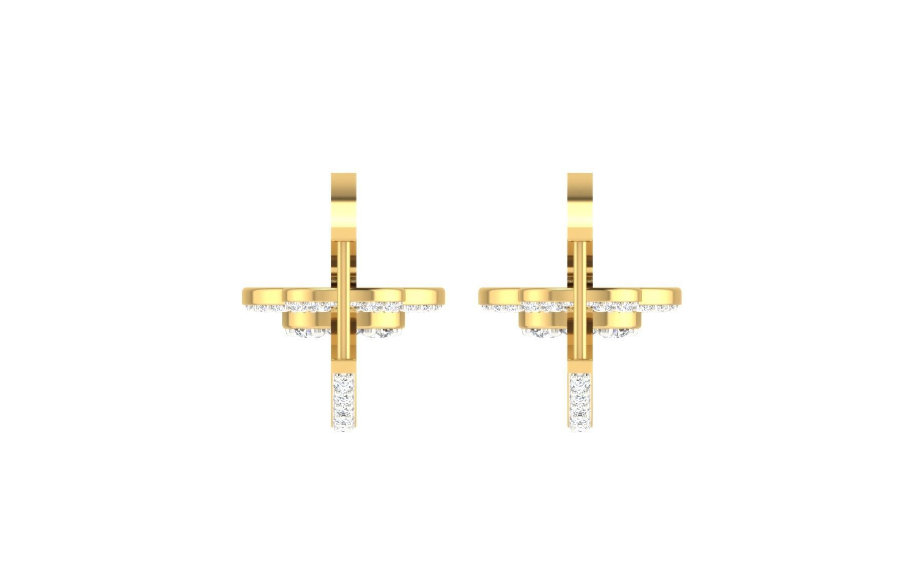 Solitaire Women Drop Earring 3dm STL OBJ FBX Render Details 3D print model_7
