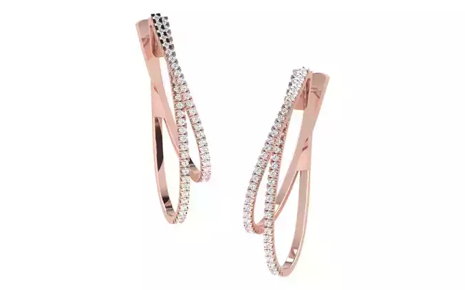 Solitaire Women Drop Earring 3dm STL OBJ FBX Render Details