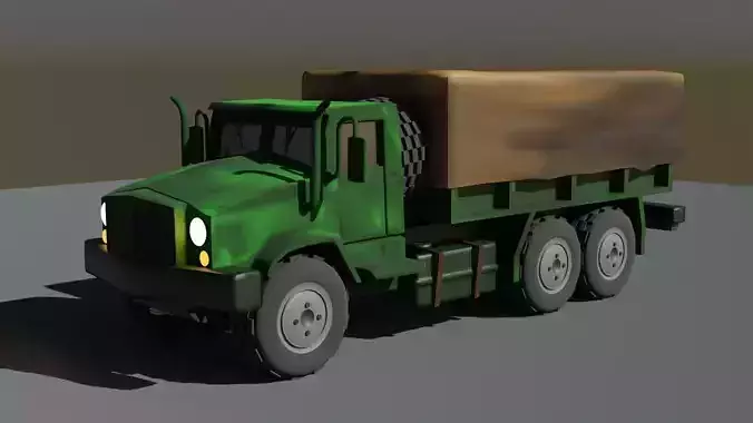 Military truck Low-poly 3D model